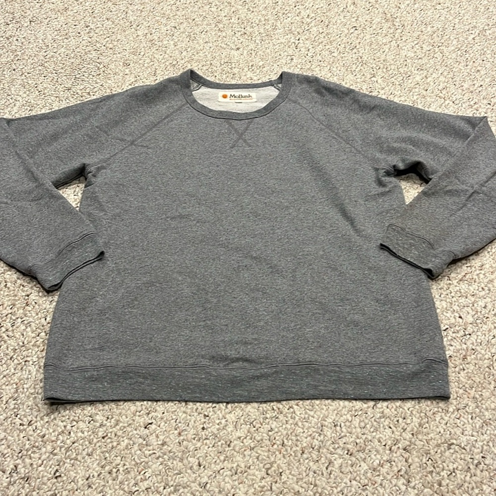 Mollusk Crew Neck Sweatshirt Gray Speckled Men's Sz Large Surf Shop California